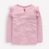 Frill Sleeve Slub Top Soft Ivory/Pink Haze Stripe