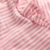 Frill Sleeve Slub Top Soft Ivory/Pink Haze Stripe