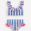 Frill V-neck Bikini Set Denim Blue Stripe Frill V-neck Bikini Set Denim Blue Stripe