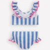 Frill V-neck Bikini Set Denim Blue Stripe Frill V-neck Bikini Set Denim Blue Stripe