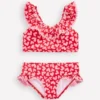 Frill V-neck Bikini Set Rockabilly Red Collage Hearts Frill V-neck Bikini Set Rockabilly Red Collage Hearts