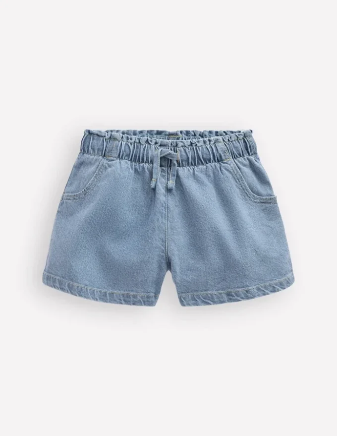 Frill Waist Shorts Light Wash Denim Frill Waist Shorts Light Wash Denim