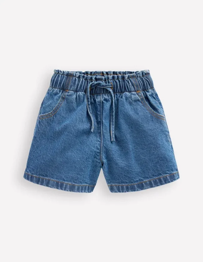 Frill Waist Shorts Mid Vintage Denim Frill Waist Shorts Mid Vintage Denim