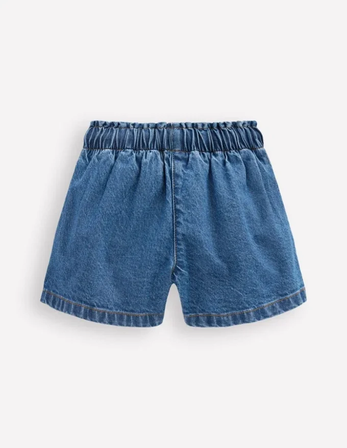 Frill Waist Shorts Mid Vintage Denim Frill Waist Shorts Mid Vintage Denim