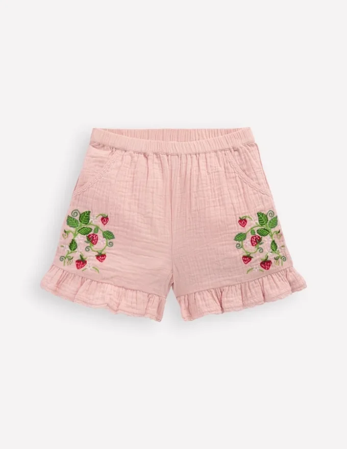 Frill Woven Shorts Lotus Strawberry Frill Woven Shorts Lotus Strawberry