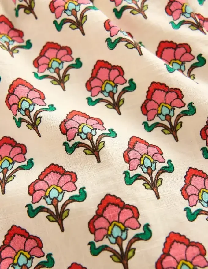 Frill Woven Shorts Woodblock Ivory Floral Frill Woven Shorts Woodblock Ivory Floral