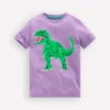 Front and Back Glow T-shirt Aster Purple, Dino Skeleton Front and Back Glow T-shirt Aster Purple, Dino Skeleton