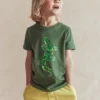 Front and Back Glow T-shirt Bottle Green, Lizard X-Rray Front and Back Glow T-shirt Bottle Green, Lizard X-Rray