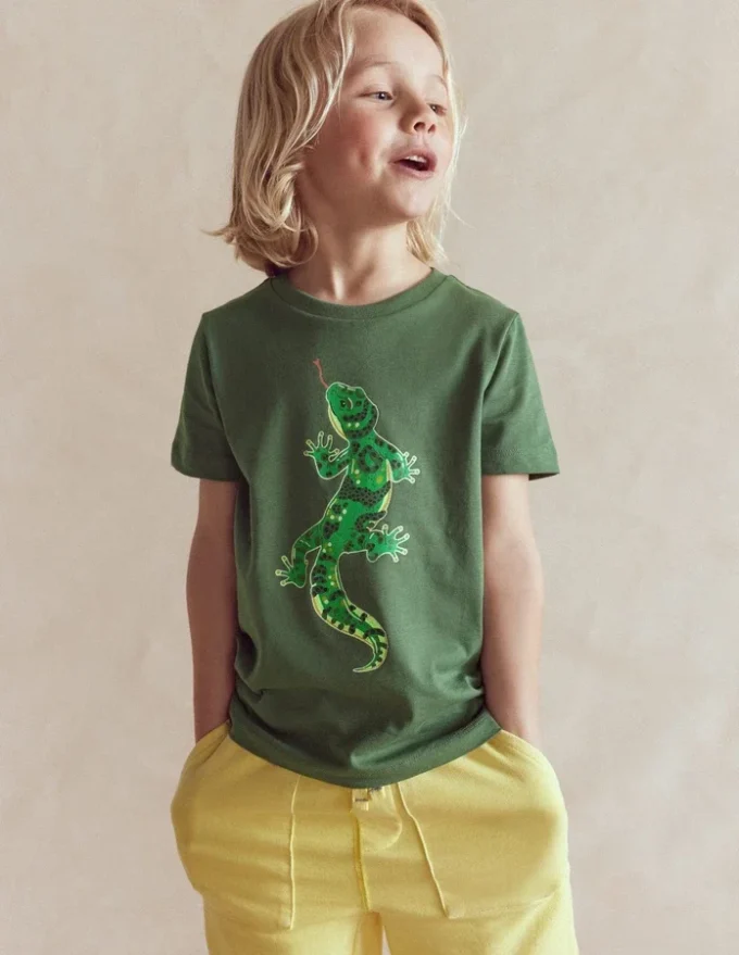 Front and Back Glow T-shirt Bottle Green, Lizard X-Rray Front and Back Glow T-shirt Bottle Green, Lizard X-Rray