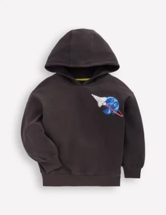 Front and Back Hoodie Charcoal Space