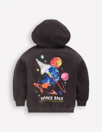 Front and Back Hoodie Charcoal Space