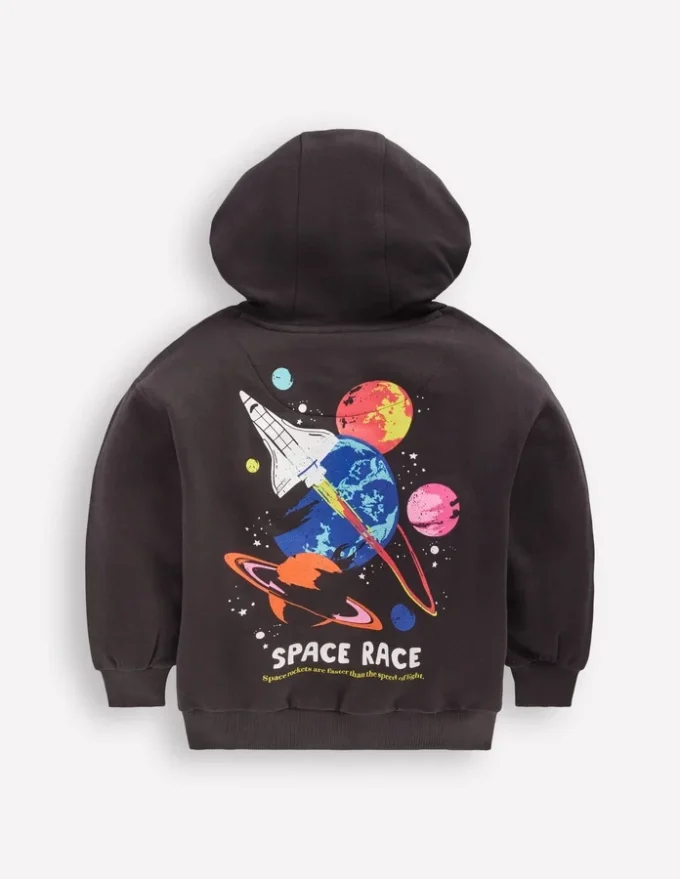Front and Back Hoodie Charcoal Space Front and Back Hoodie Charcoal Space