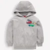 Front and Back Hoodie Grey Marl Firetrucks
