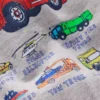 Front and Back Hoodie Grey Marl Firetrucks