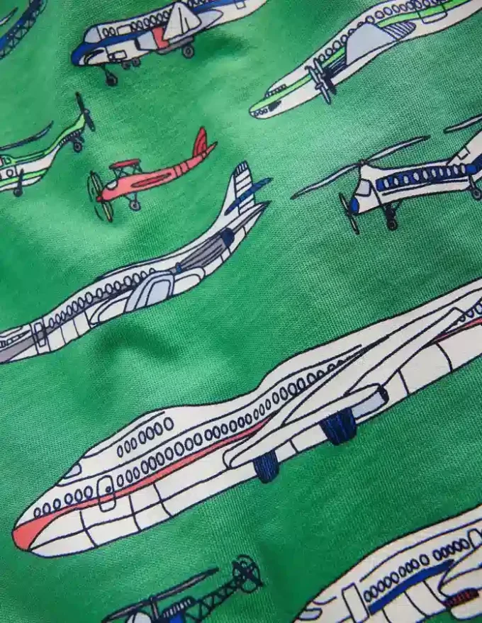 Front & Back Graphic T-shirt Bright Green Aviation Vehicles Front & Back Graphic T-shirt Bright Green Aviation Vehicles
