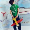Front & Back Graphic T-shirt Bright Green Aviation Vehicles Front & Back Graphic T-shirt Bright Green Aviation Vehicles