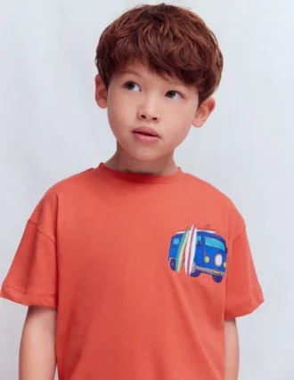 Front & Back Graphic T-shirt Burnt Sienna Camper Van