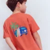 Front & Back Graphic T-shirt Burnt Sienna Camper Van
