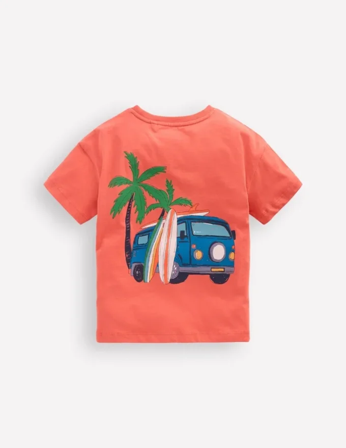 Front & Back Graphic T-shirt Burnt Sienna Camper Van