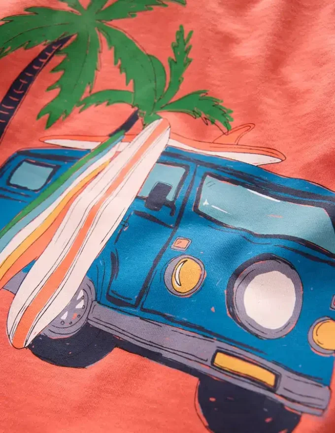 Front & Back Graphic T-shirt Burnt Sienna Camper Van