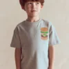 Front & Back Graphic T-shirt Grey Marl Hamburger Front & Back Graphic T-shirt Grey Marl Hamburger