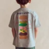 Front & Back Graphic T-shirt Grey Marl Hamburger Front & Back Graphic T-shirt Grey Marl Hamburger