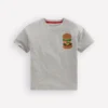 Front & Back Graphic T-shirt Grey Marl Hamburger Front & Back Graphic T-shirt Grey Marl Hamburger