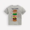 Front & Back Graphic T-shirt Grey Marl Hamburger Front & Back Graphic T-shirt Grey Marl Hamburger