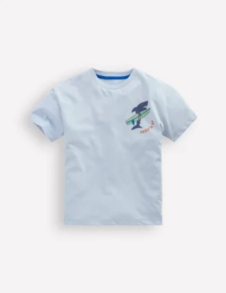 Front & Back Graphic T-shirt Niagra Mist Surfing Shark