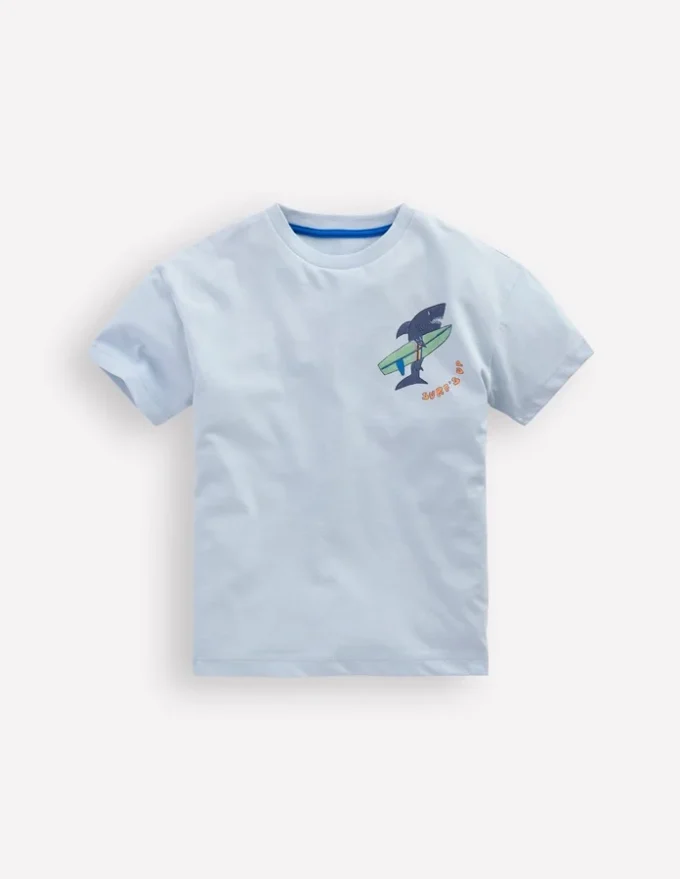 Front & Back Graphic T-shirt Niagra Mist Surfing Shark Front & Back Graphic T-shirt Niagra Mist Surfing Shark
