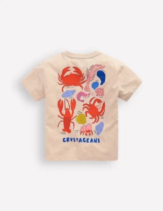 Front & Back Graphic T-shirt Oatmeal Crustaceans