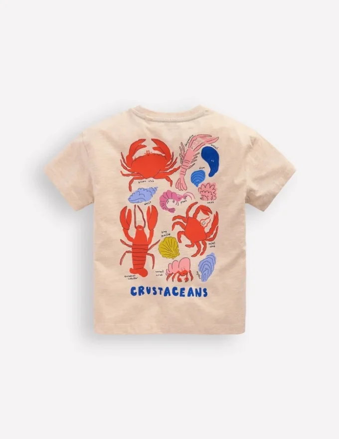 Front & Back Graphic T-shirt Oatmeal Crustaceans Front & Back Graphic T-shirt Oatmeal Crustaceans
