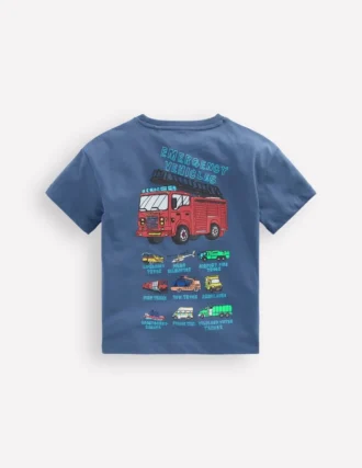 Front & Back Graphic T-shirt Vintage Indigo Truck