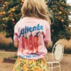Front & Back Graphic T-shirt Vintage Pink Chillis Front & Back Graphic T-shirt Vintage Pink Chillis