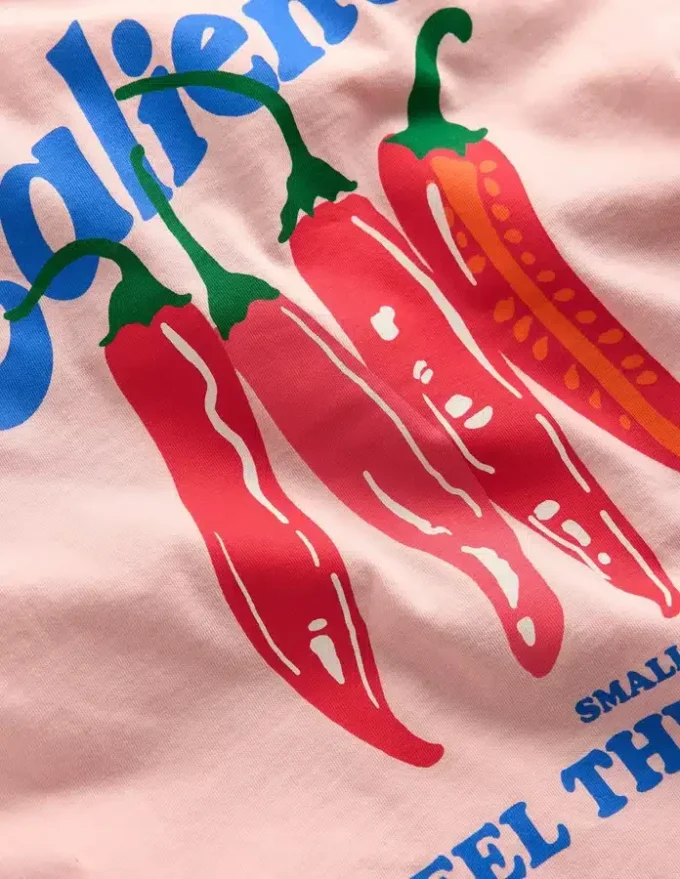 Front & Back Graphic T-shirt Vintage Pink Chillis Front & Back Graphic T-shirt Vintage Pink Chillis
