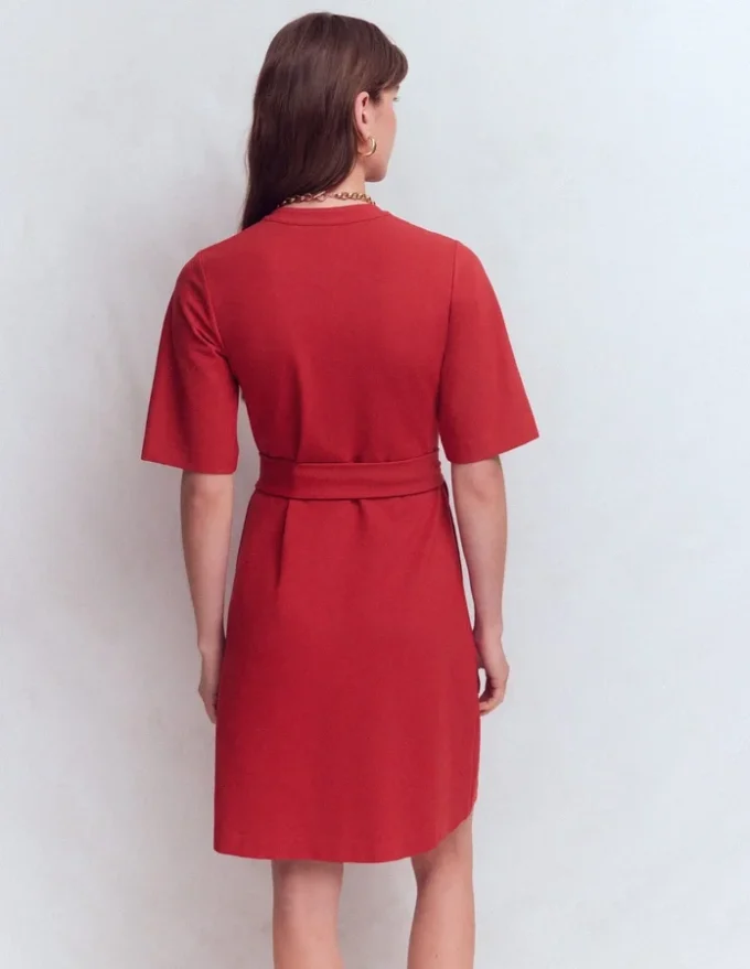 Front Pocket Ponte Dress Crimson Red Front Pocket Ponte Dress Crimson Red