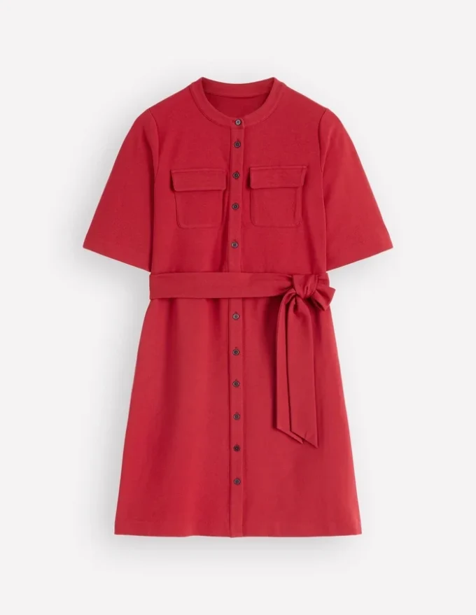 Front Pocket Ponte Dress Crimson Red Front Pocket Ponte Dress Crimson Red