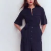 Front Pocket Ponte Dress Navy Front Pocket Ponte Dress Navy