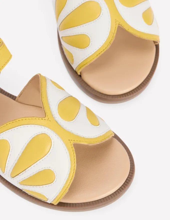 Fun Leather Sandals Lemon Fun Leather Sandals Lemon