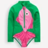 Fun Long-sleeved Swimsuit Bright Emerald Fish Fun Long-sleeved Swimsuit Bright Emerald Fish
