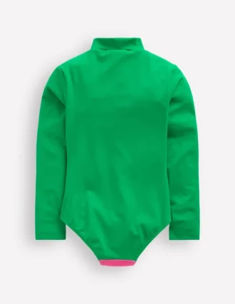 Fun Long-sleeved Swimsuit Bright Emerald Fish