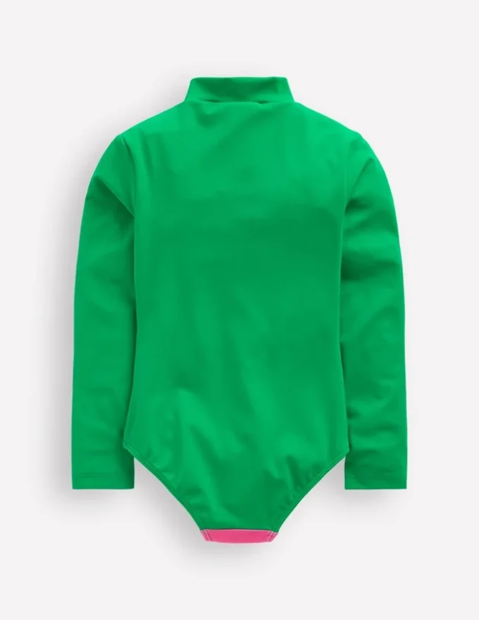 Fun Long-sleeved Swimsuit Bright Emerald Fish Fun Long-sleeved Swimsuit Bright Emerald Fish