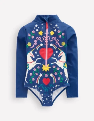Fun Long-sleeved Swimsuit Sapphire Unicorn Placement