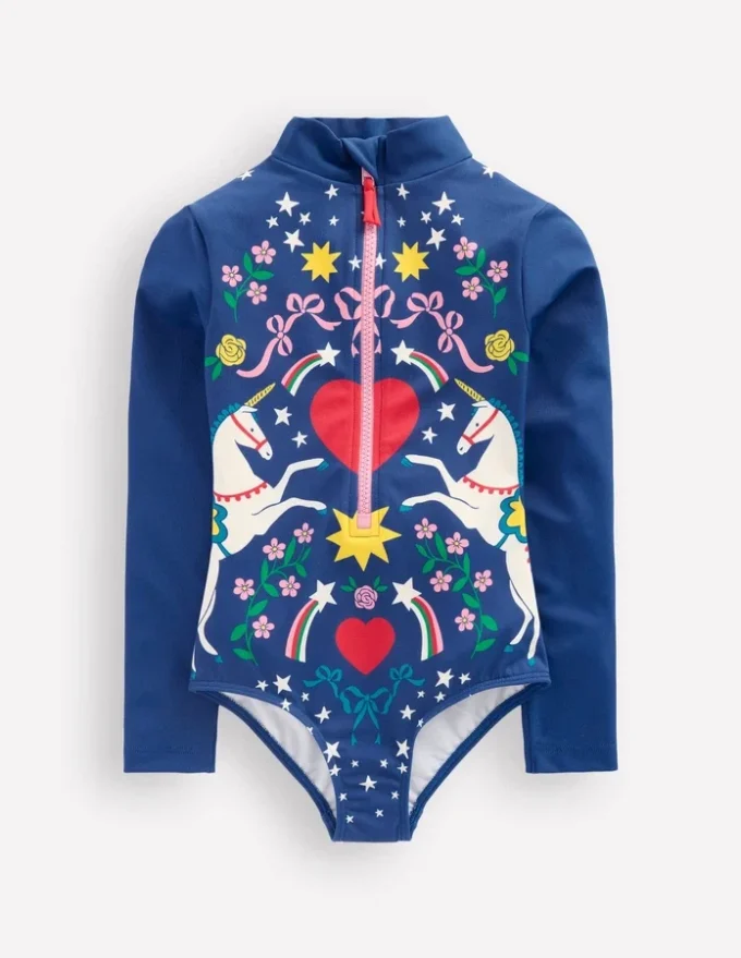Fun Long-sleeved Swimsuit Sapphire Unicorn Placement Fun Long-sleeved Swimsuit Sapphire Unicorn Placement