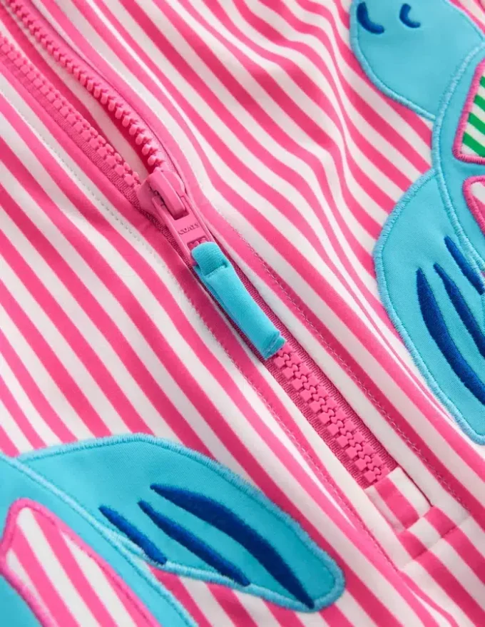 Fun Long-sleeved Swimsuit Sorbet Pink Turtles
