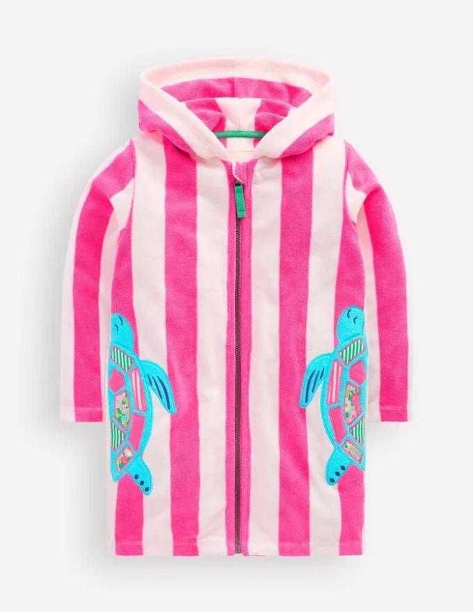 Fun Romie Towelling Zip-Up Sorbet Pink Turtles Fun Romie Towelling Zip-Up Sorbet Pink Turtles