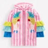 Fun Romie Towelling Zip-Up Stripe Frill Parrot Fun Romie Towelling Zip-Up Stripe Frill Parrot