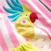 Fun Romie Towelling Zip-Up Stripe Frill Parrot Fun Romie Towelling Zip-Up Stripe Frill Parrot