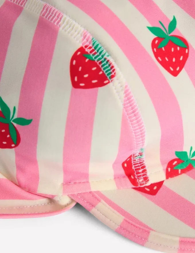 Fun Sun Safe Girls Hat Pink Strawberry Stripe Fun Sun Safe Girls Hat Pink Strawberry Stripe