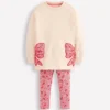Fun Sweatshirt Tunic Set Oatmeal Marl Bows Fun Sweatshirt Tunic Set Oatmeal Marl Bows